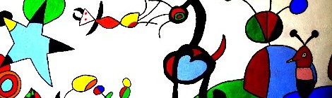 Muro con imágenes de Miró